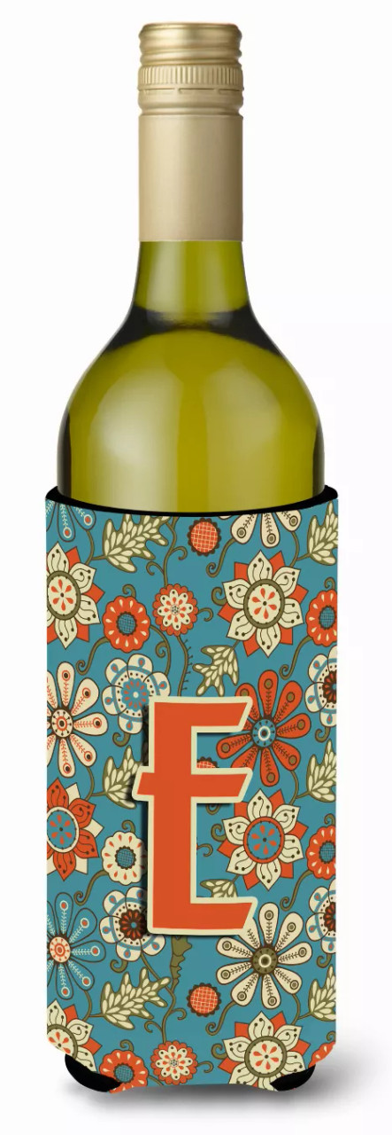 Monogram Letter Flowers Wine Bottle Hugger - CJ2012-ELITERK