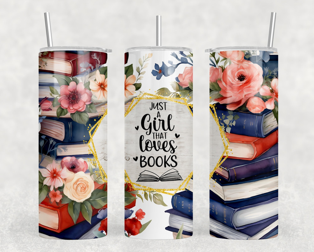 Loves Books 20 oz Steel Tumbler With Or Without Bluetooth Speaker