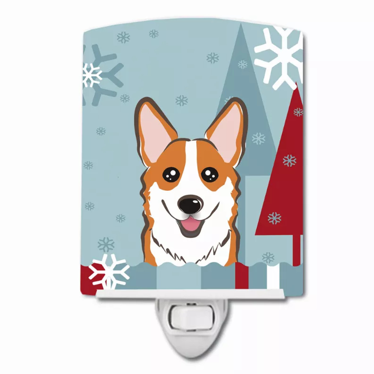 Winter Holiday Design with Dog Ceramic Night Light