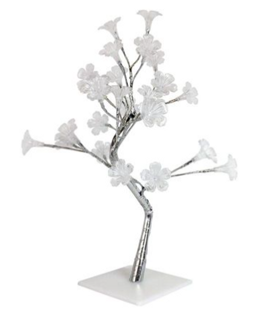 Simple Designs Small White Morning Glory LED Lighted Decorative Tree