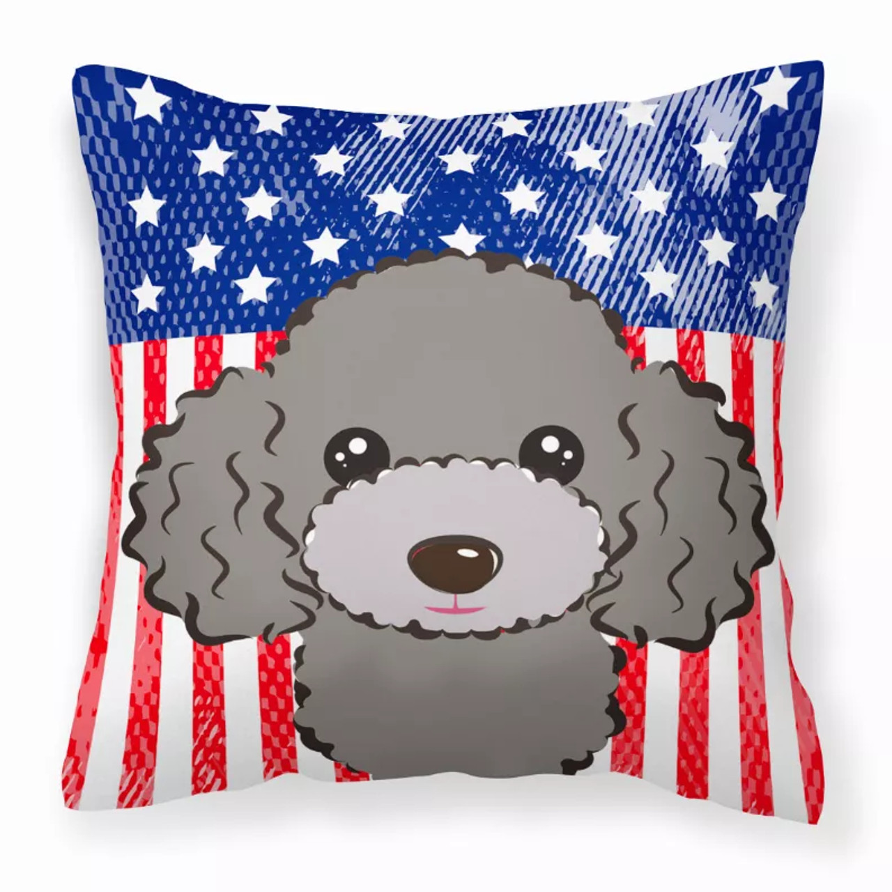 American Flag and Dog Fabric Decorative Pillow - S000213B001695P064351V000