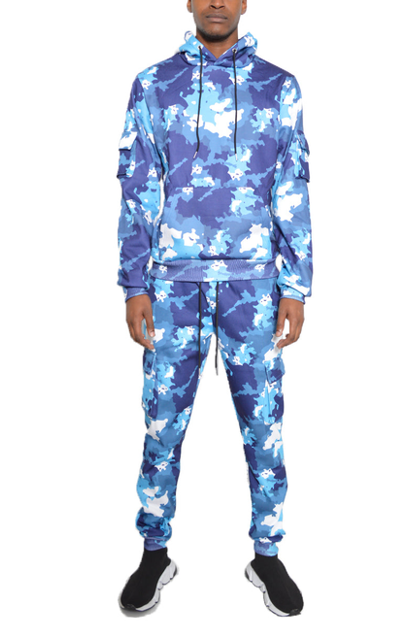 Camo Pullover Set - SET-101-102-BLUE-L Camo Pullover Set - SET-101-102-BLUE-L