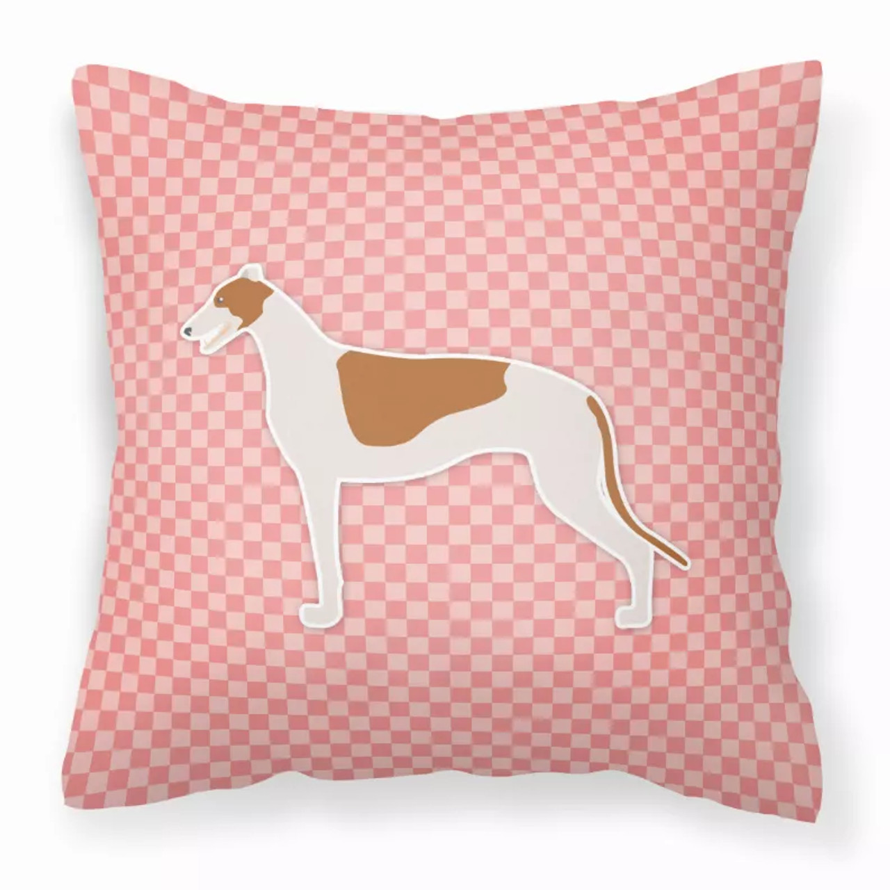 Dog Profile Checkerboard Design Fabric Decorative Pillow - S000213B001695P073431V000