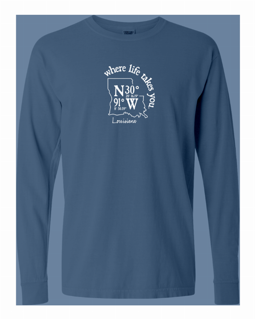 US State Coordinate Unisex Long Sleeve T-shirt -Where Life Takes You (I-L) - S001839B002277P000003V881