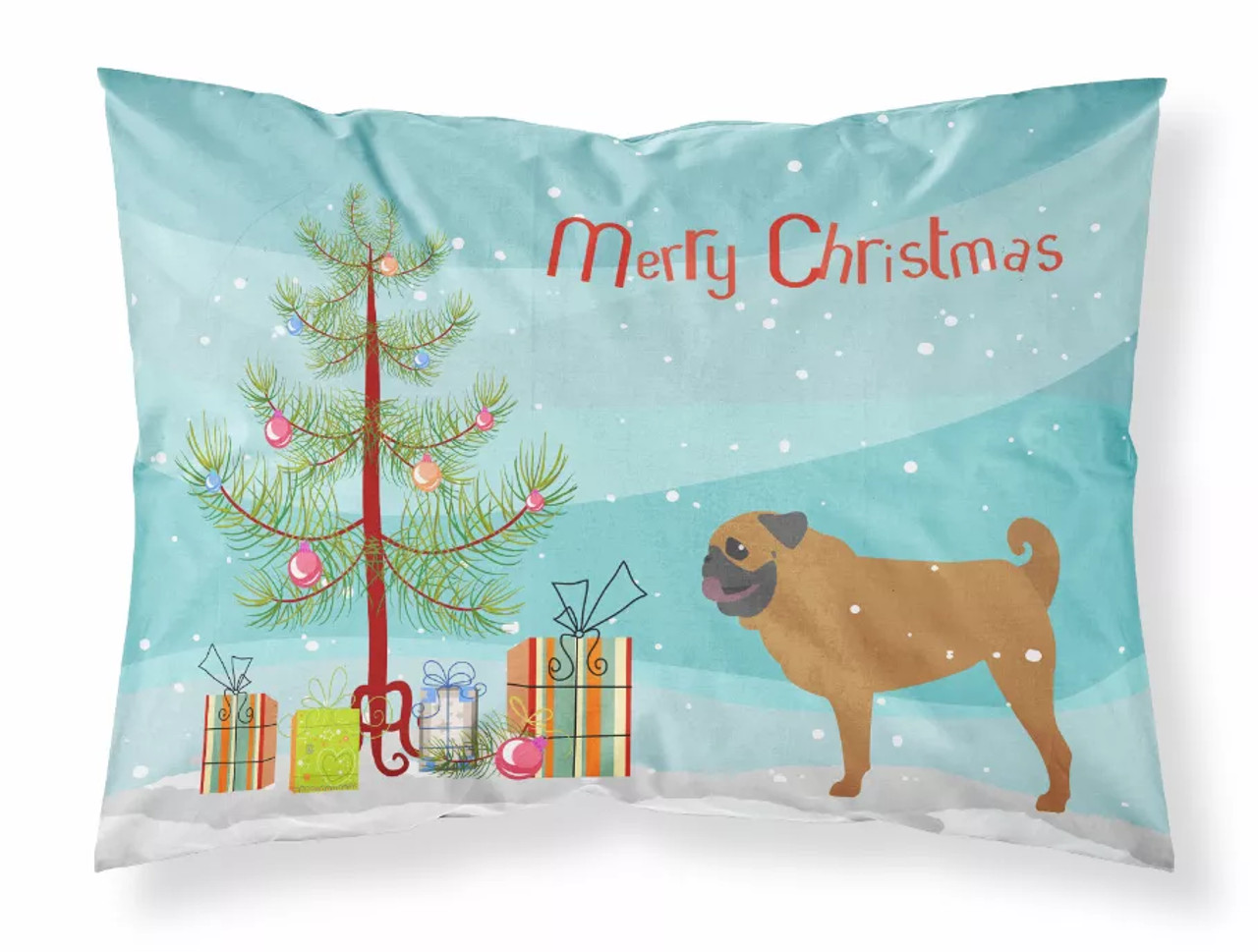 Merry Christmas Tree With Dog Fabric Standard Pillowcase - BB2965PILLOWCASE
