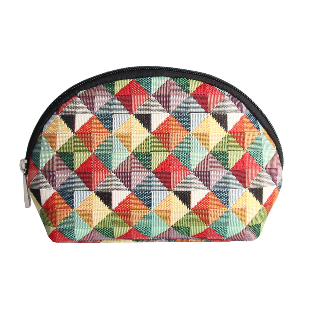 Multicolor Triangle Cosmetic Make Up Bag