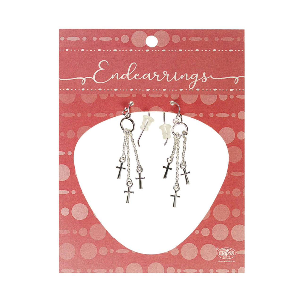 Earring With 1-7/16" Triple Cross Dangle