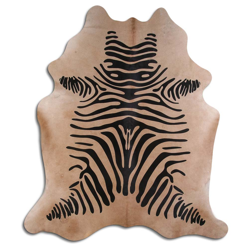 PRINTED HAIR ON COWHIDE ZEBRA ON BEIGE - CPSBLZEB3B-00128944