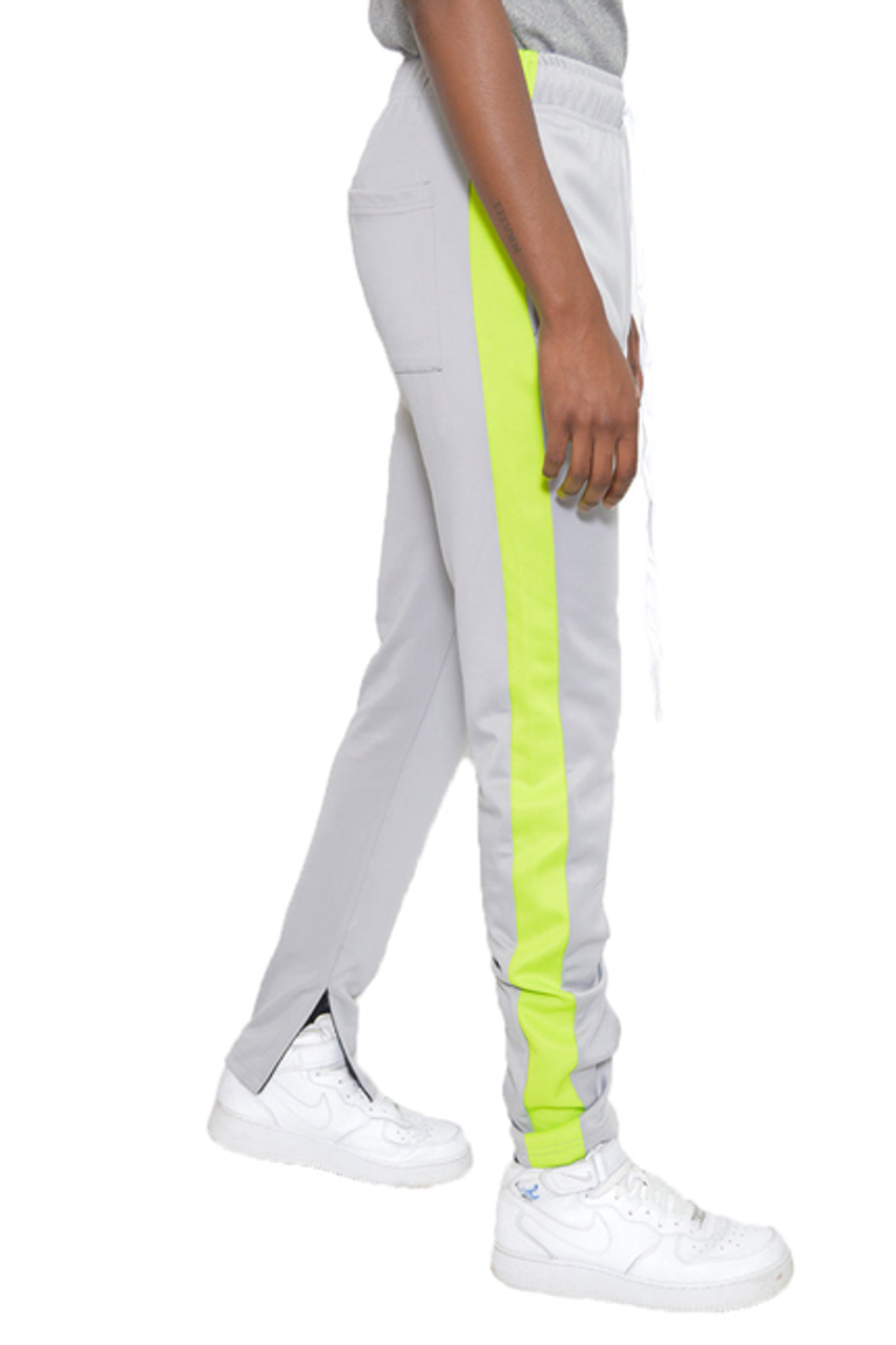 Classic Slim Fit Track Pants - TP123-GREYLIME-M