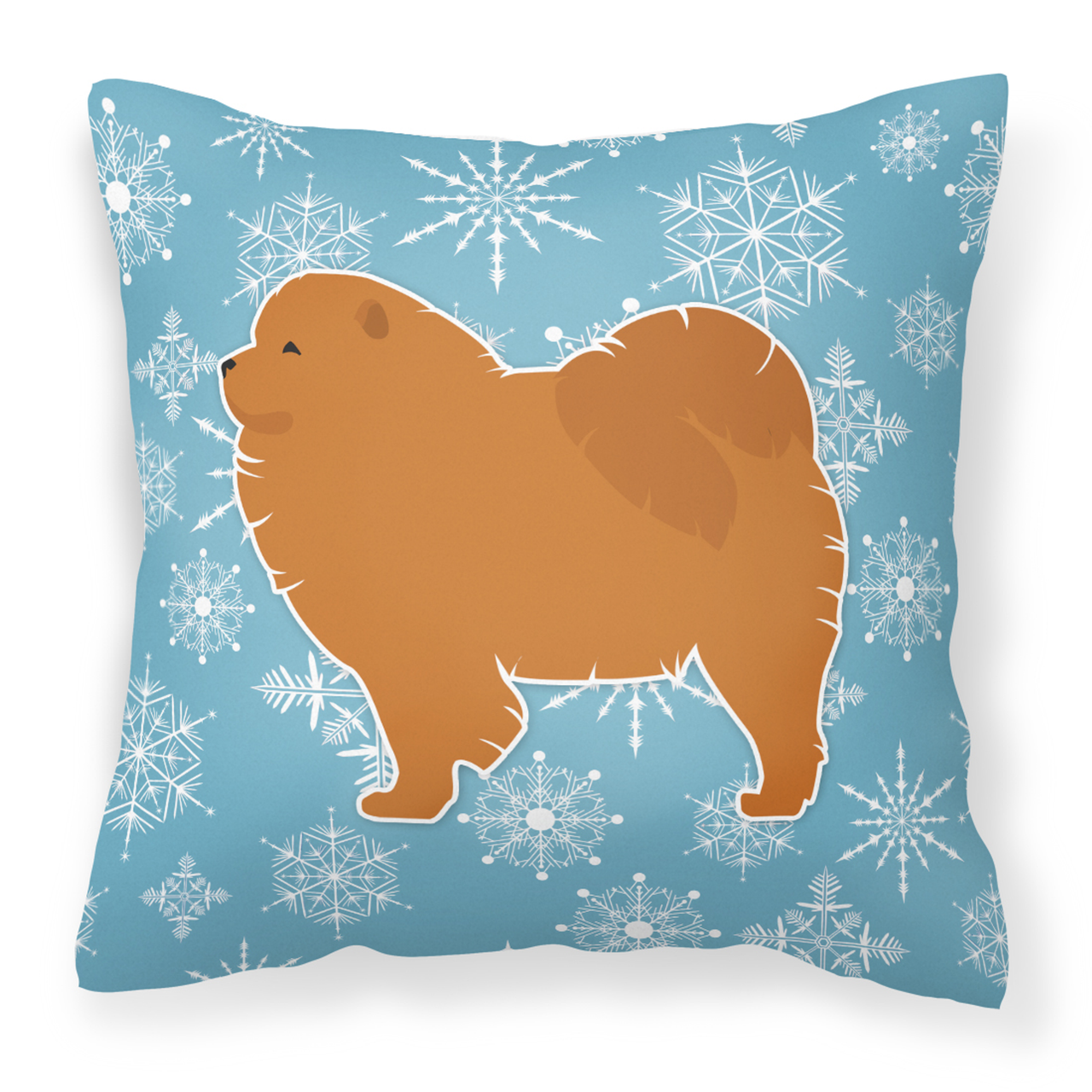 Winter Snowflake With Dog Fabric Decorative Pillow - S000213B001695P073877V000
