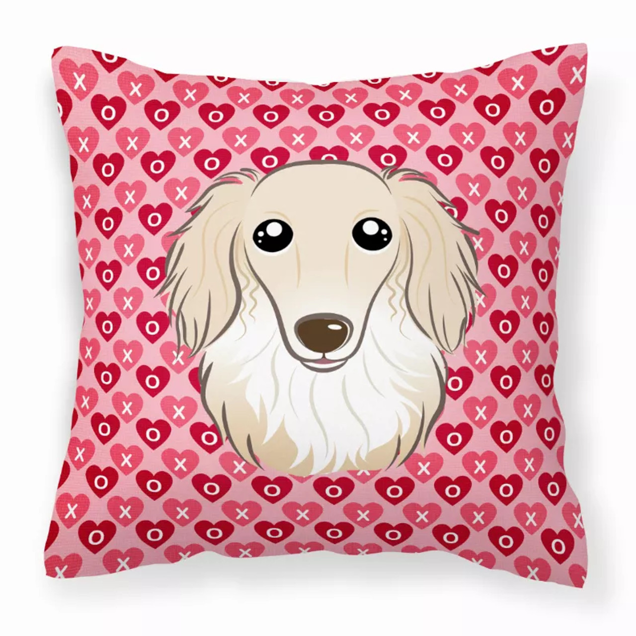 Dog With XOXO Hearts Fabric Decorative Pillow - S000213B001695P078463V000