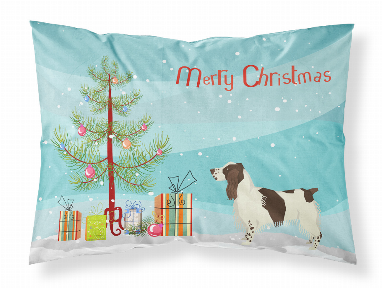 English Springer Spaniel Christmas Tree Fabric Standard Pillowcase