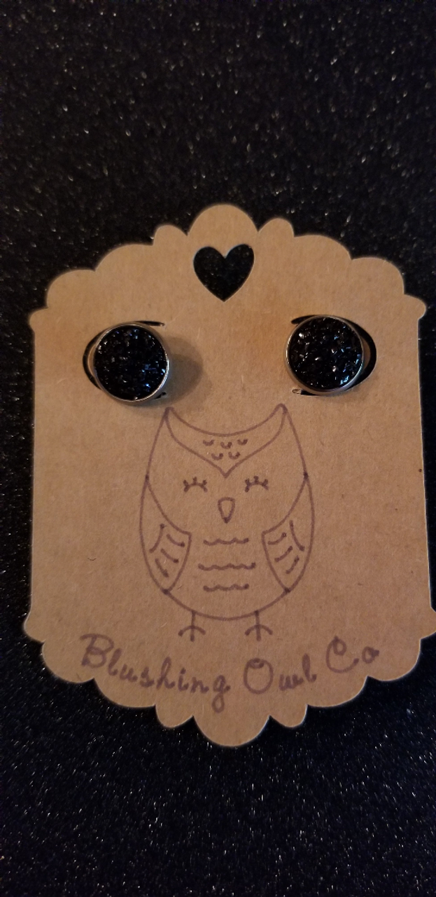 "Black Sparkle" Round Studs "Black Sparkle" Round Studs