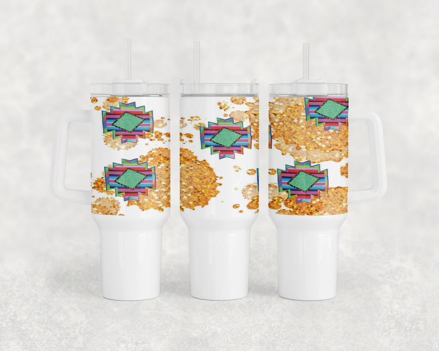 Aztec faux glitter Printed 8 Inch  A-5 Journal - 3566-88