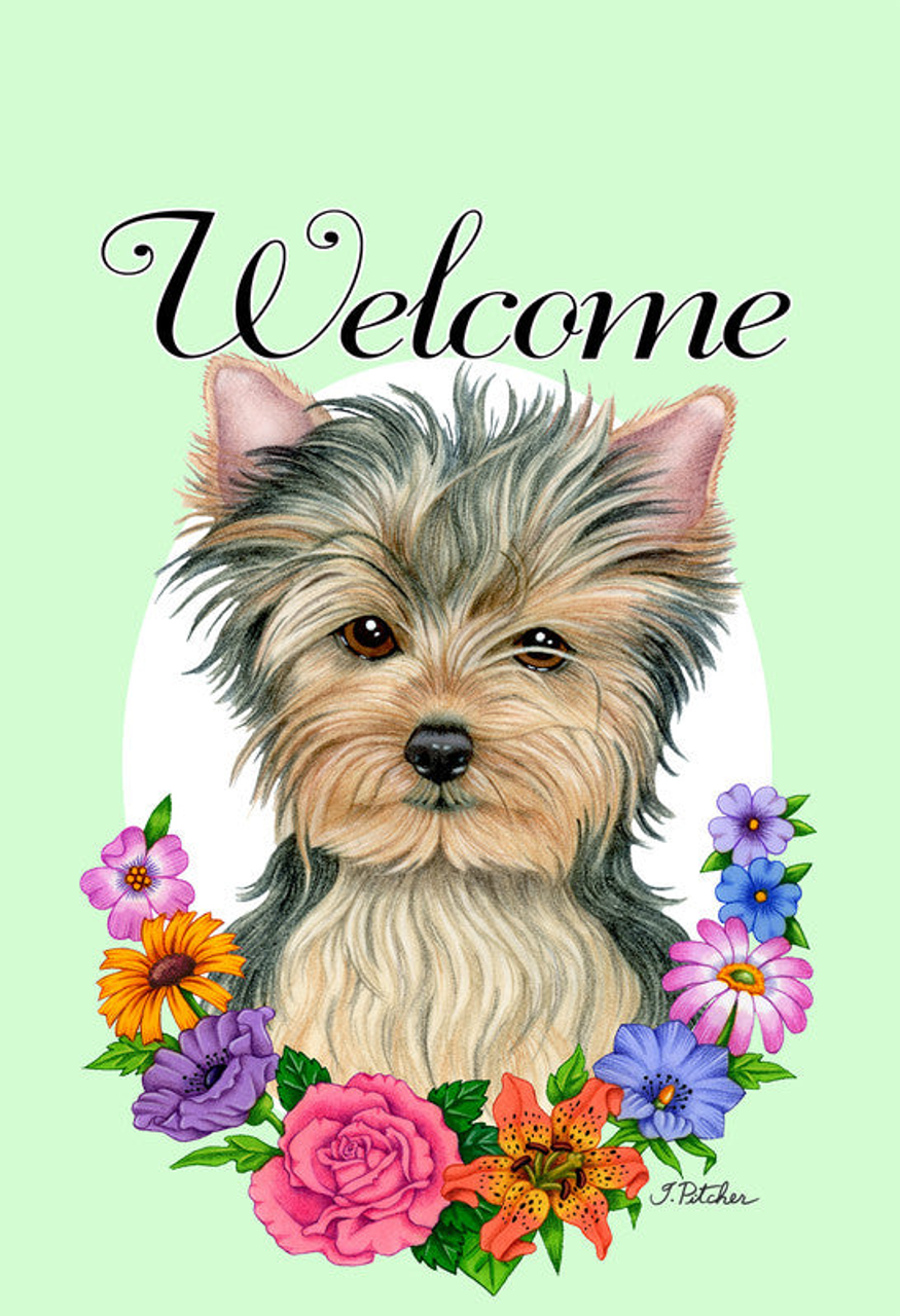 Yorkiepoo - Hippie Hound Studios Welcome  House and Garden Flags - bestofbreeds-1560