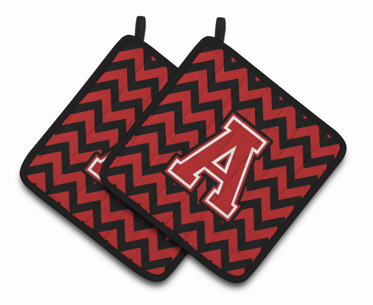 Monogram Chevron Pair of Pot Holders - CJ1047-APTHD