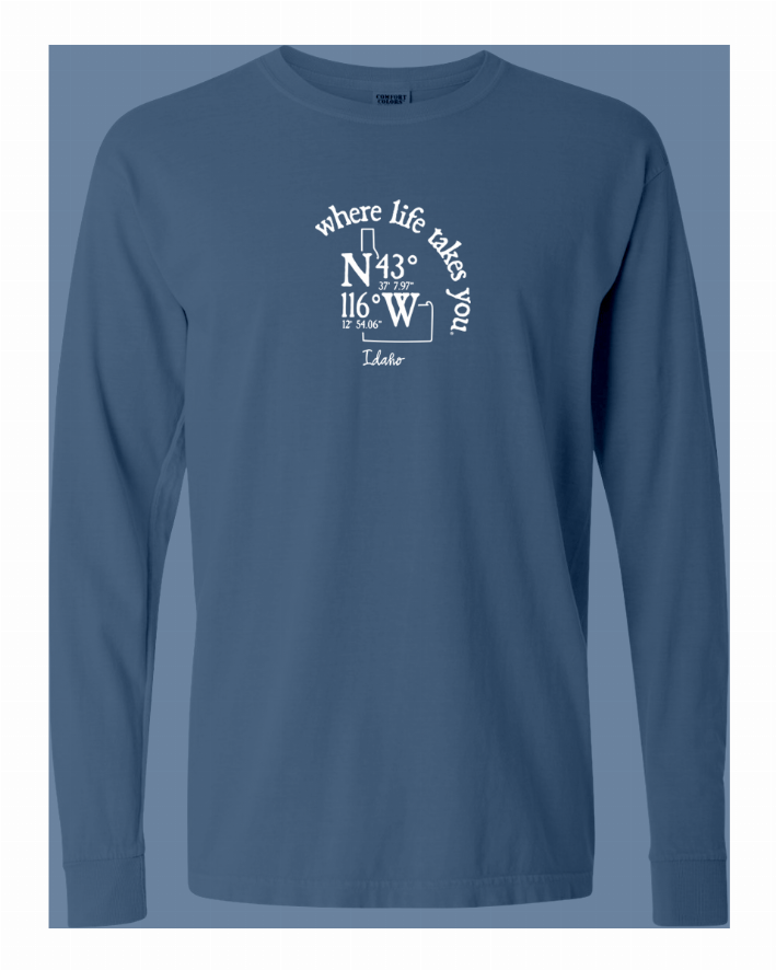 US State Coordinate Unisex Long Sleeve T-shirt -Where Life Takes You (I-L) - S001839B002277P000003V010