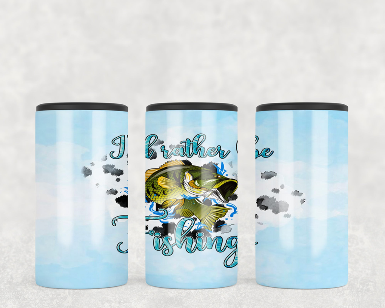 I'd Rather Be Fishing  Steel can hugger - optional speaker