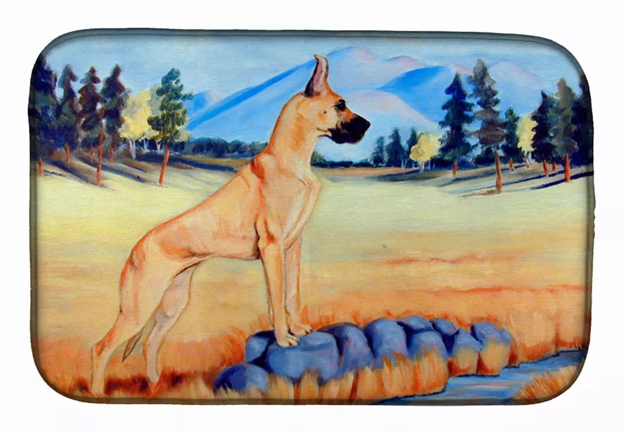 Dog on Dish Drying Mat - S000213B001695P072232V018