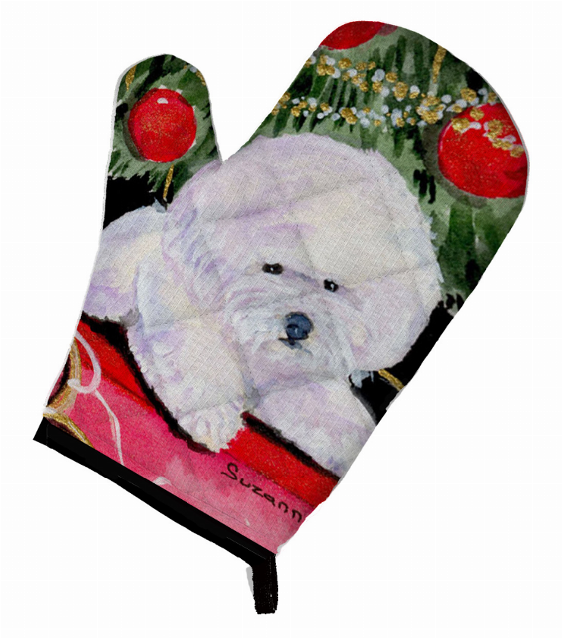 Christmas Tree with  Bichon Frise Oven Mitt