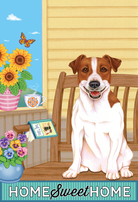 Jack Russell- Tomoyo Pitcher Home Sweet Home Garden Flag