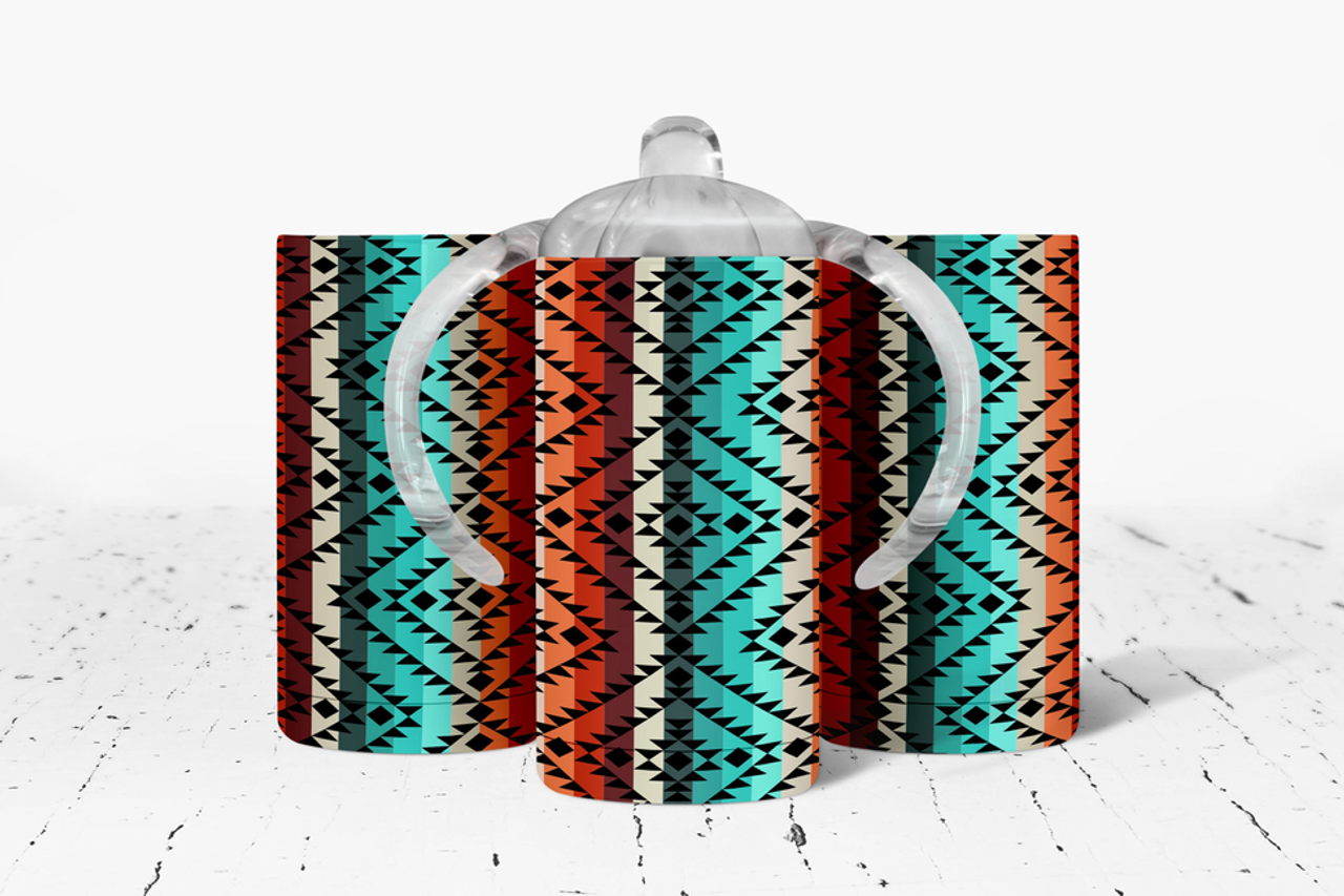 Aztec Serape Insulated Kids Dual Lid Sippy Cup Tumbler