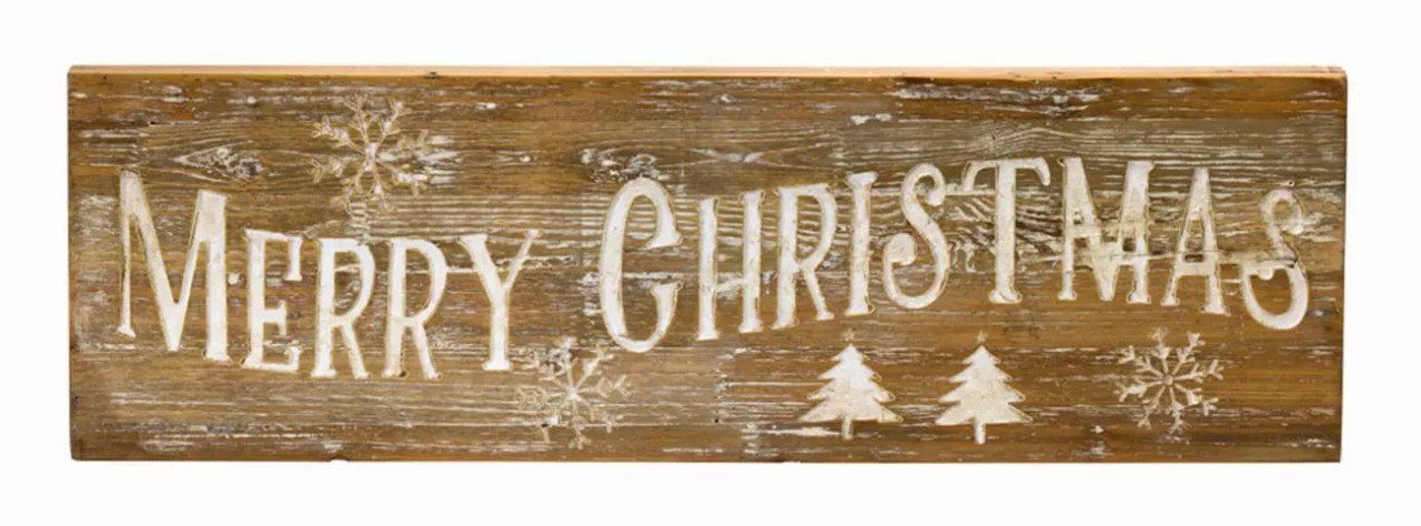 Merry Christmas Sign 31.5"L x 9.75"H Wood