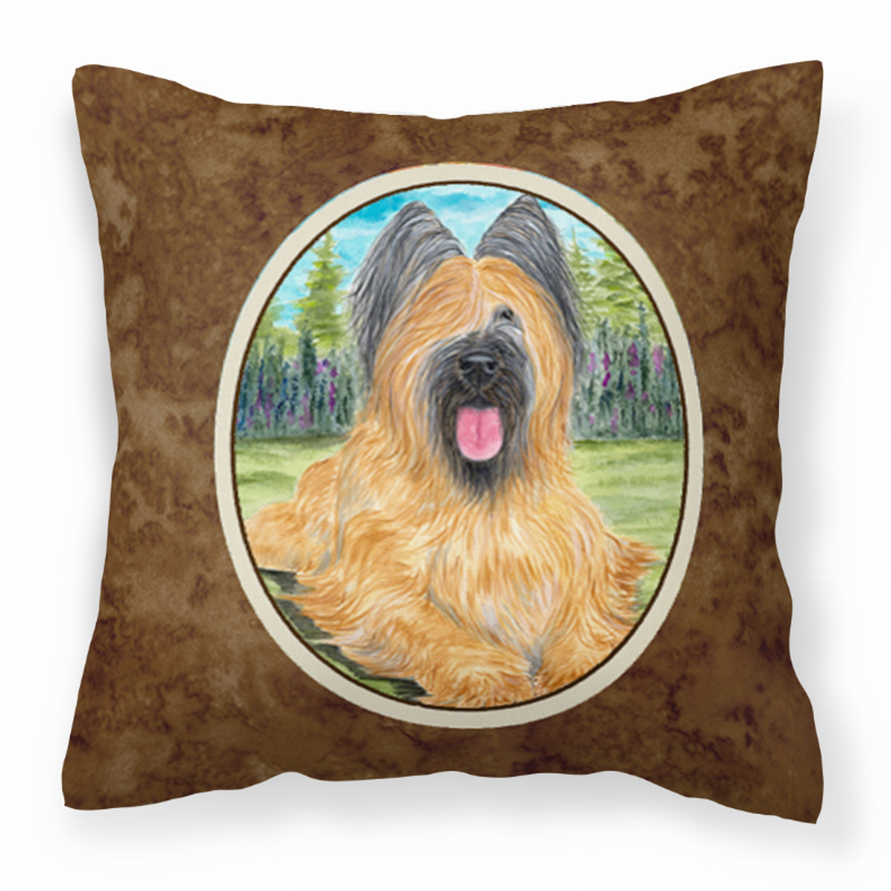 Portrait Artwork with Dog Brown Fabric Decorative Pillow - S000213B001695P022675V000