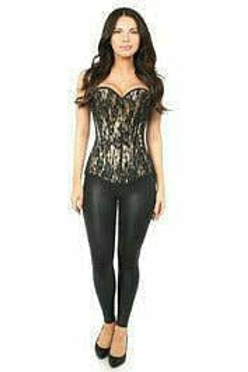 Lavish Lace Front Zipper Corset - LV-113-L