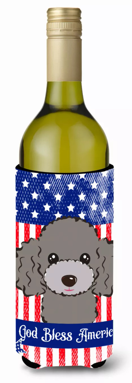 American Flag and Dog Wine Bottle Hugger - S000213B001695P062271V000