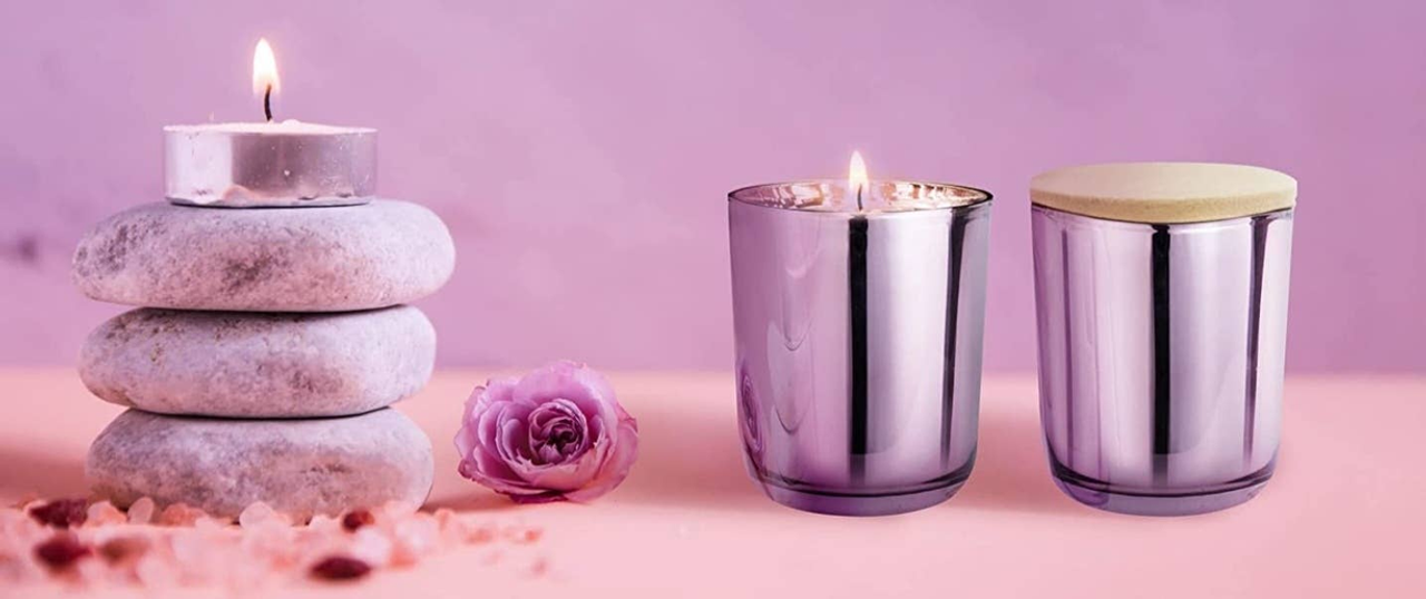 Electroplated Metallic Lavender Soy Candle - ECan1896