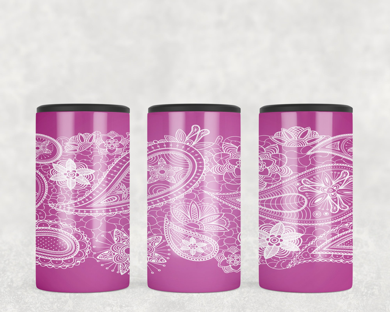 Pink Paisley   Steel can hugger - optional speaker