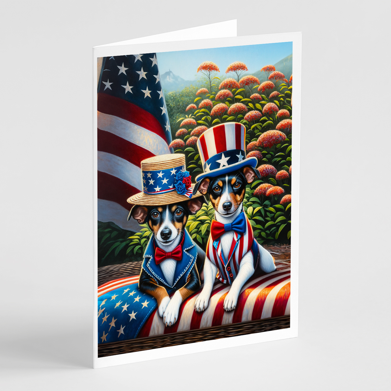 All American Rat Terrier Greeting Cards Pack of 8