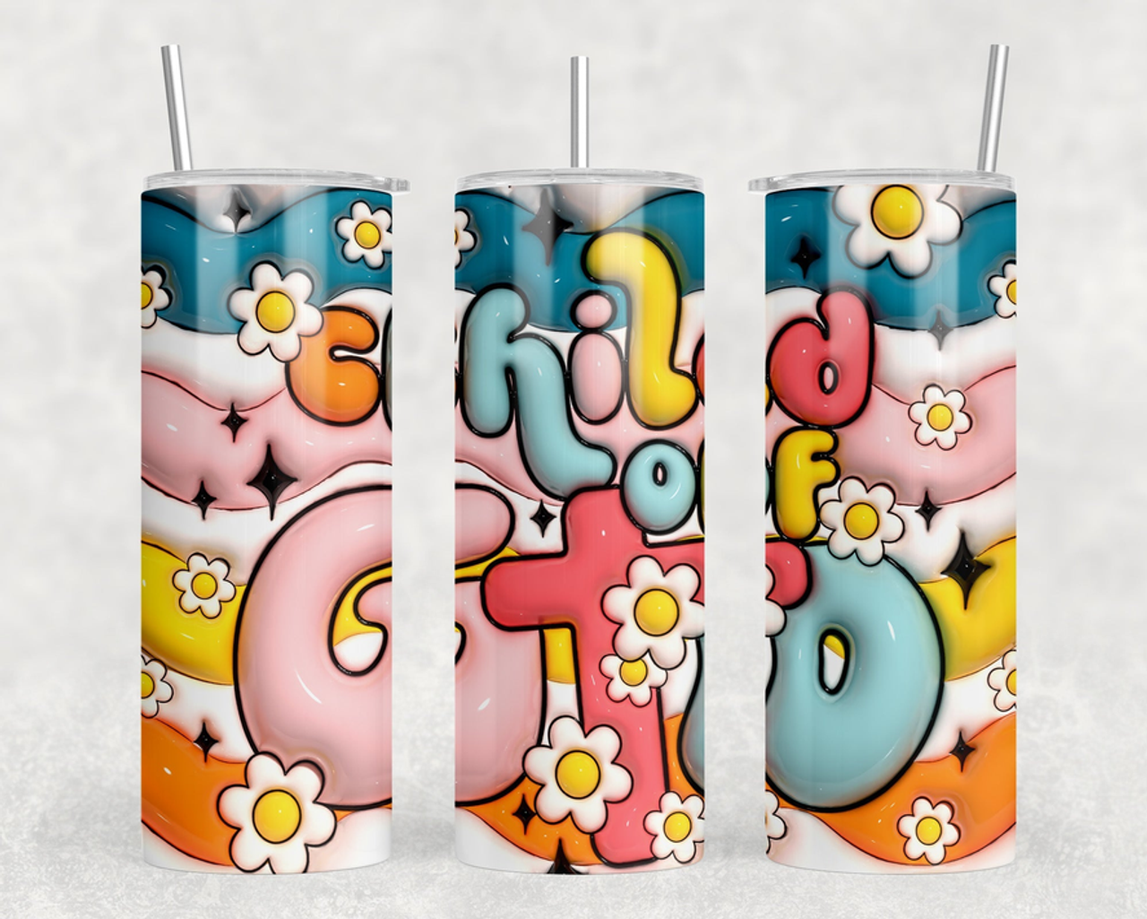 Child Of God 20 oz Steel Tumbler With Or Without Bluetooth Speaker