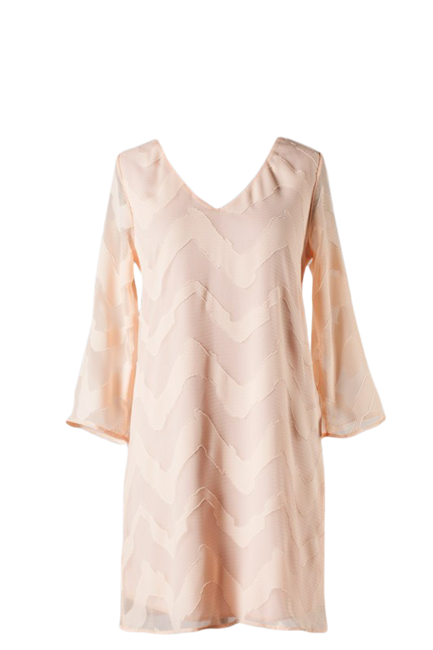 Soft Pattern Peach Shift Dress