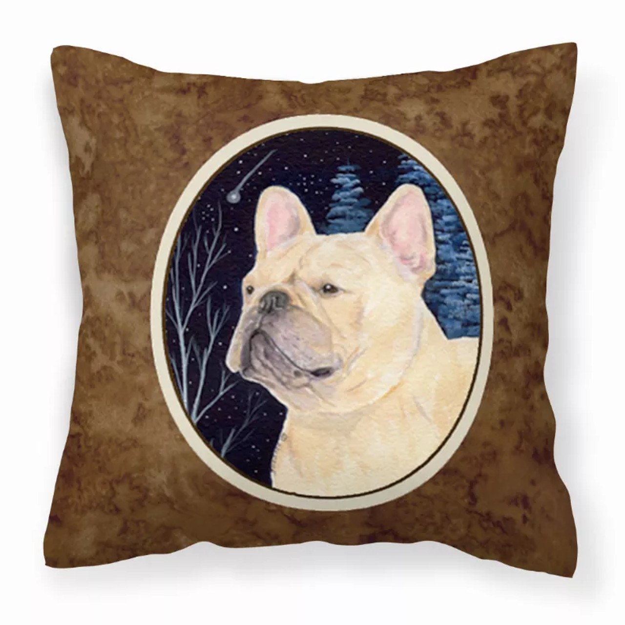 Starry Night Design with Dog Picture Fabric Decorative Pillow - S000213B001695P022885V000