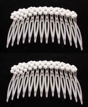 Pearl Side Hair Combs (pair) - 9054-2--4