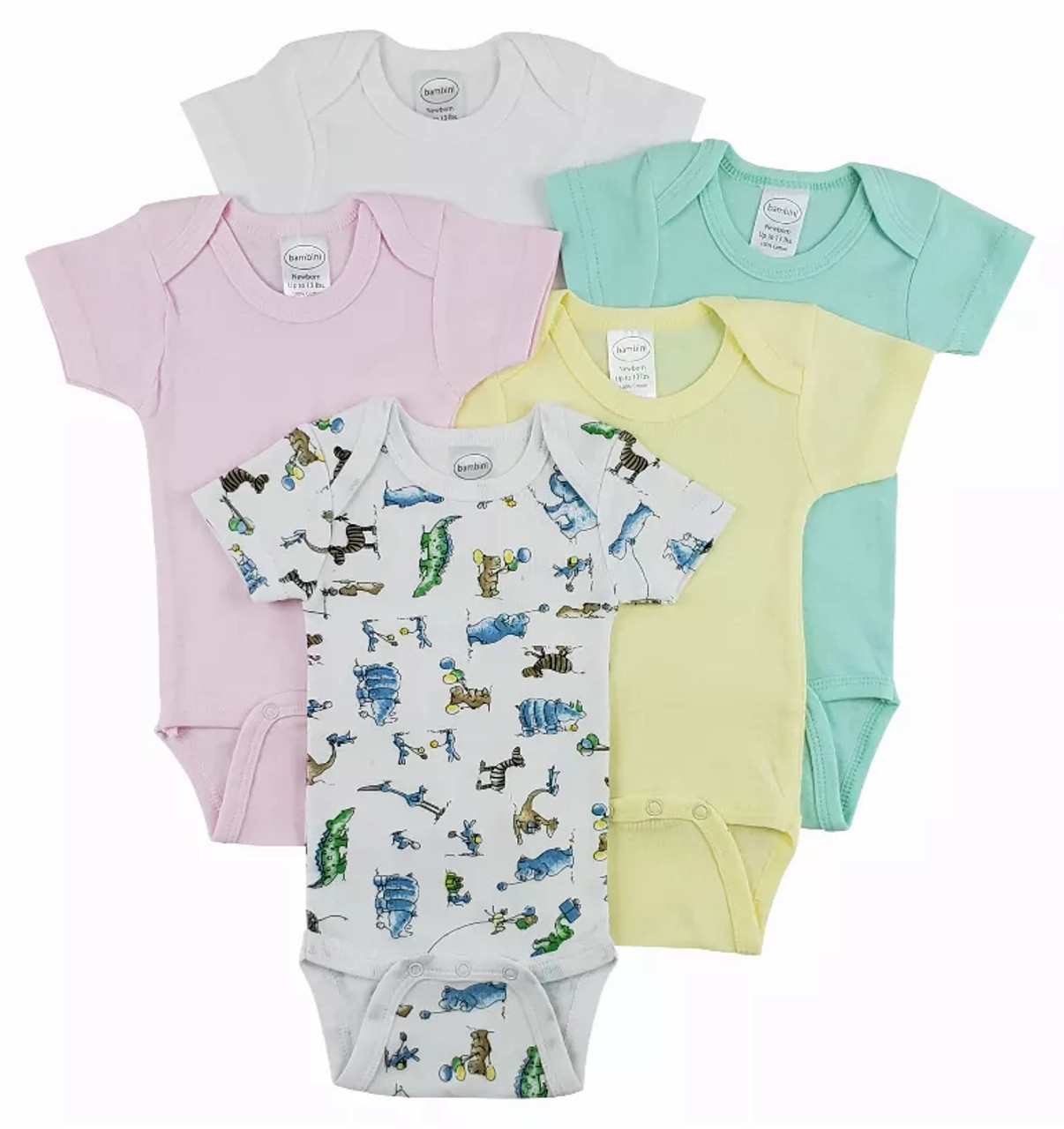 Bambini Short Sleeve One Piece 5 Pack - S000522B001438P000071V058