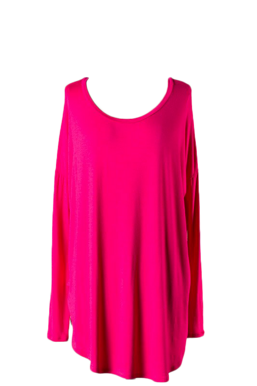 The Boyfriend Long Sleeves Top Fuchsia