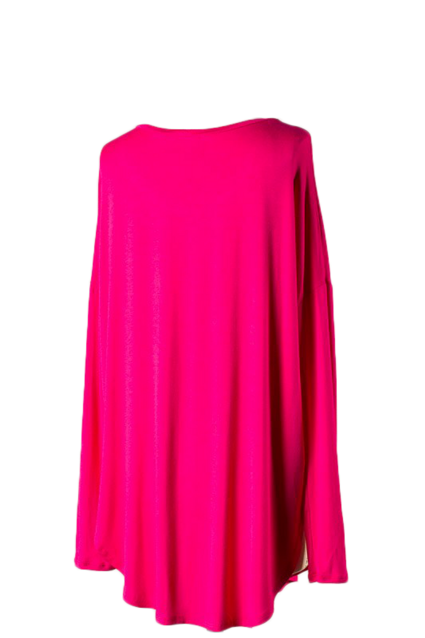 The Boyfriend Long Sleeves Top Fuchsia