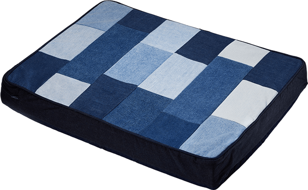 Patched Denim Dog Bed