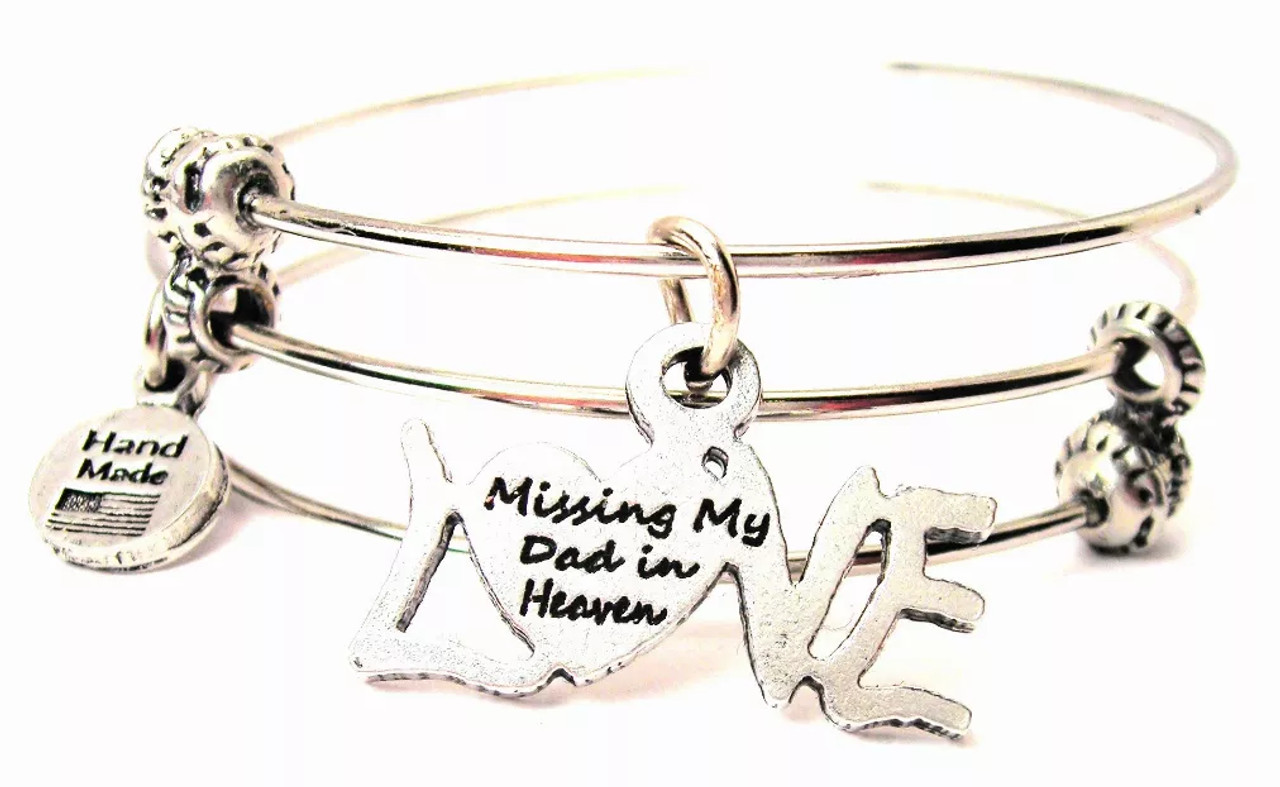 Missing My Dad In Heaven Triple Style Bracelet