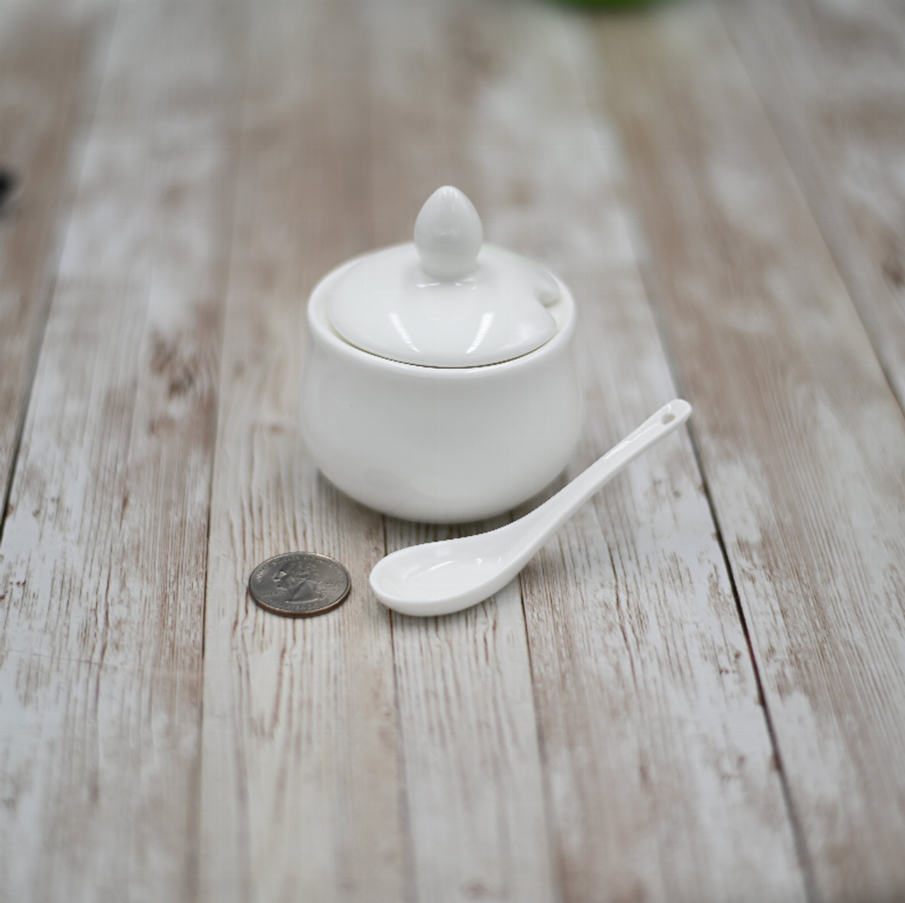 [ Set of 6 ] 4 FL OZ | 130 ML MUSTARD POT WITH SPOON