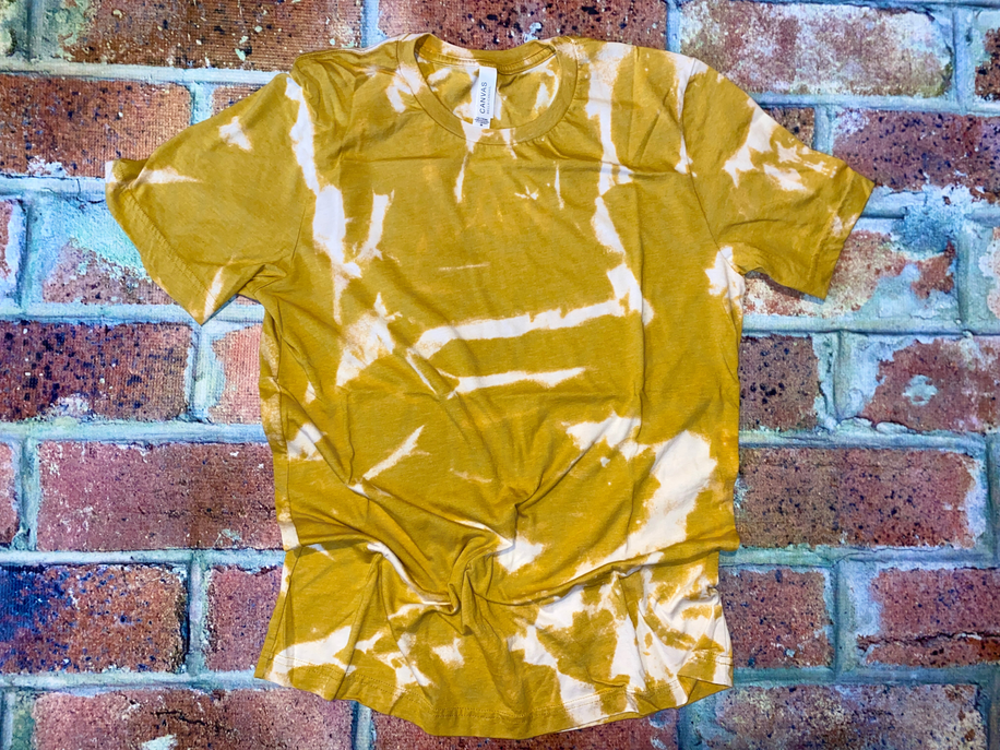 Bella Heather Mustard Bleach Blank Tee - TheBlendedOwl001476