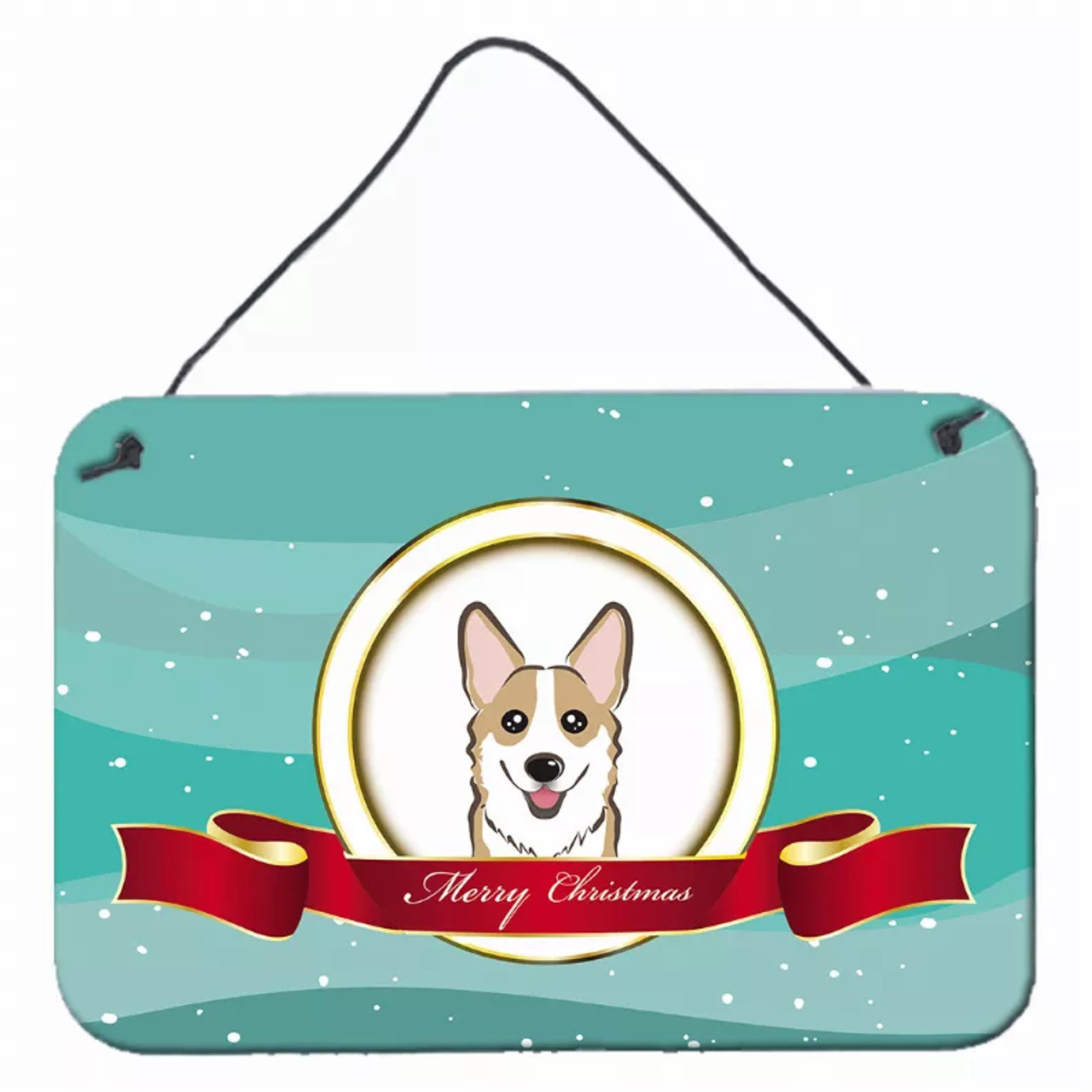 Merry Christmas Design with Dog Art Wall or Door Hanging Prints - S000213B001695P055795V000
