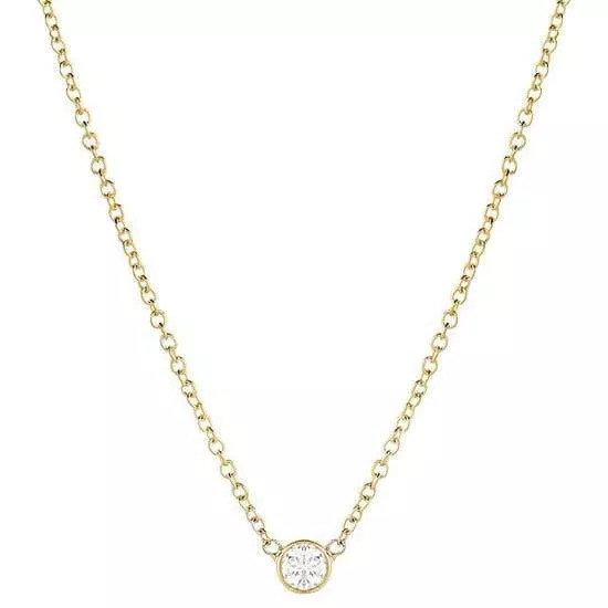 Solitaire Single CZ Diamond Necklace