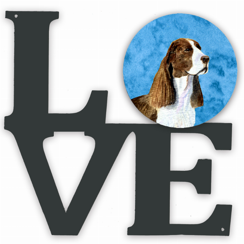 Blue/Pink Dog Metal Wall Artwork LOVE - SS4789-BUWALV