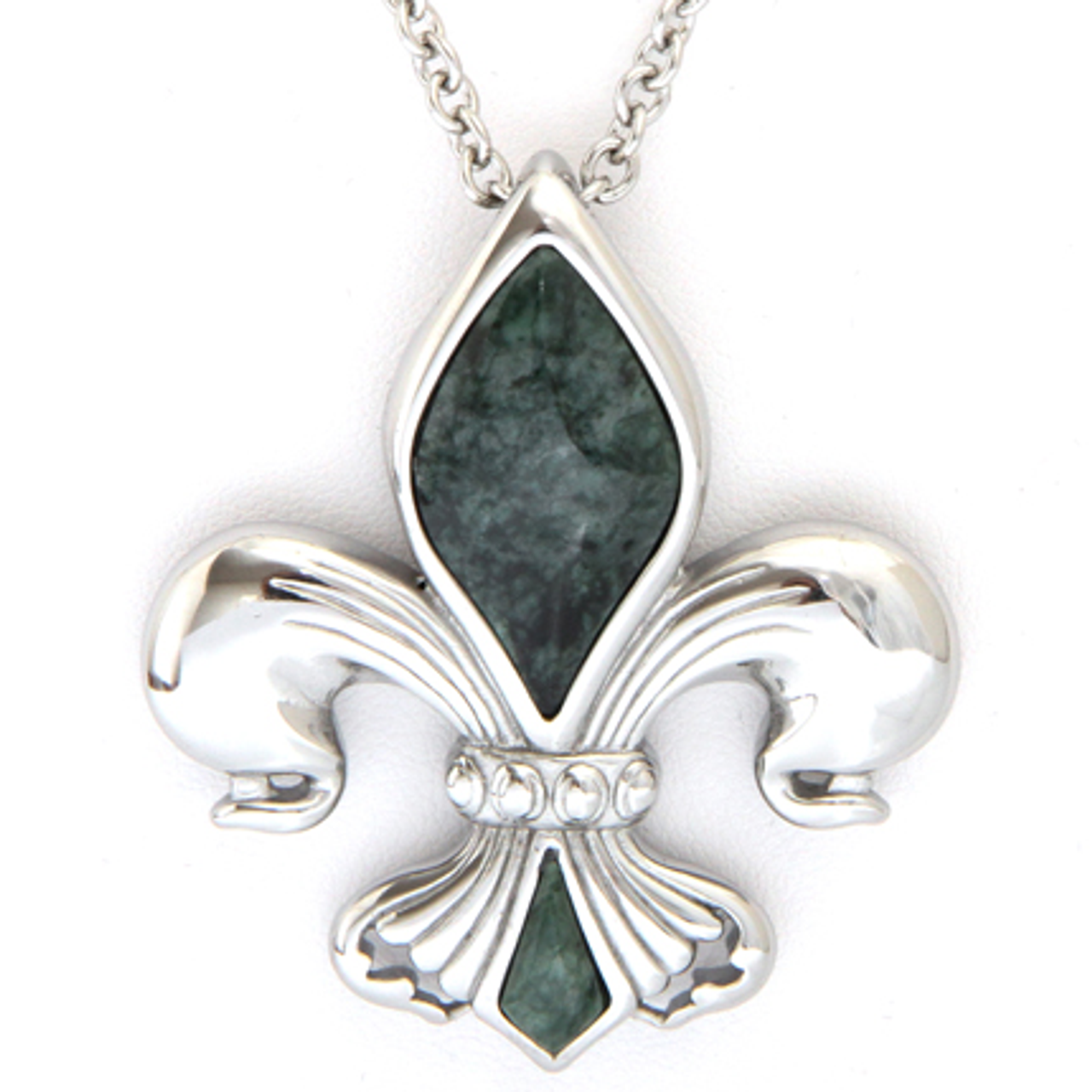 flower-of-light - Green marble lily Necklace