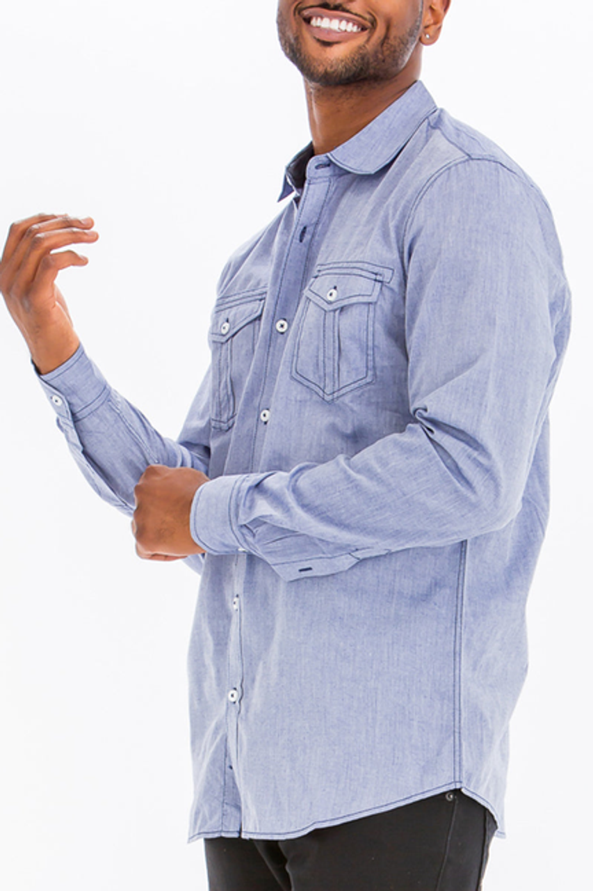 Jayden Outline Stitch Long Sleeve - MWLAE20021-OCEAN-XL