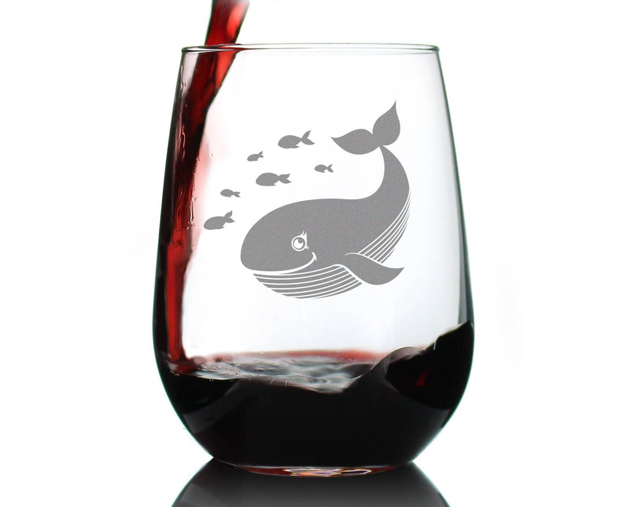 Cute Whale Stemless Wine Glass - Ocean Beach Gifts and Decor
